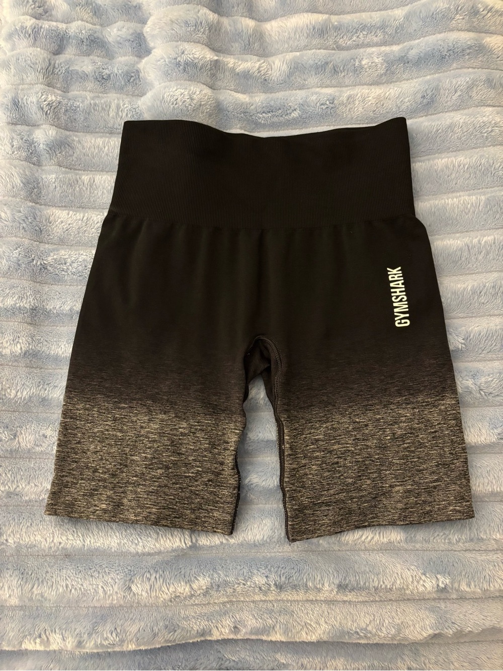 Gymshark Black to Gray Ombre High-Waist Biker Shorts - XS